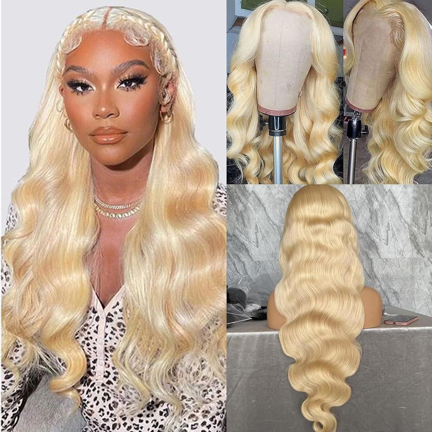 Former LACE Head Cap LACE FRONTAL WIG13x4 Straight 613 BLONDE Straight Hair