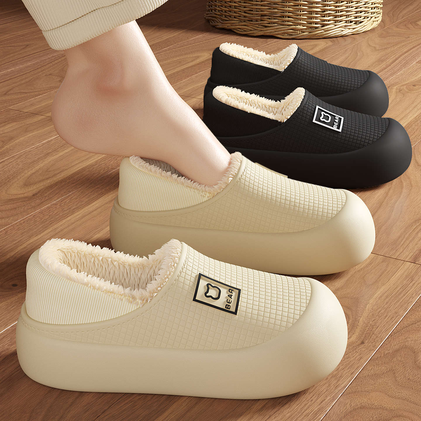 Indoor Waterproof Warm Cotton Shoes For Women
