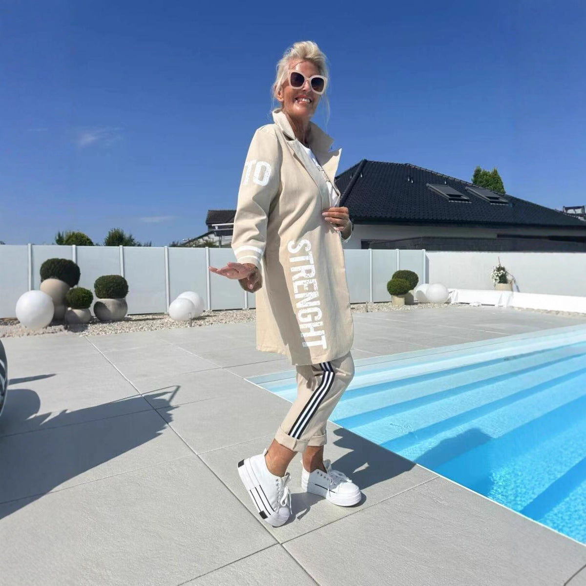 2025 Europe And America Cross Border Women's Independent Station Amazon AliExpress New Popular Ladies Letter Set Casual Women